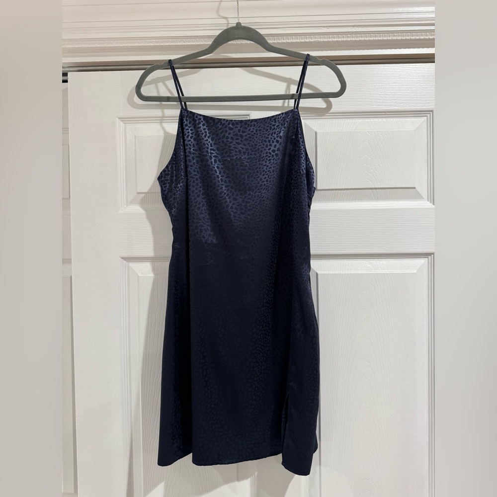 Elegant Navy Blue Slip Dress - Sophie Rue